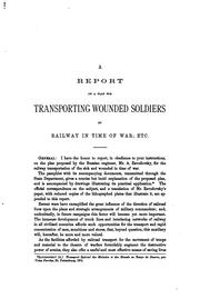 A report on a plan for transporting wounded soldiers by railway in time of war by George Alexander Otis