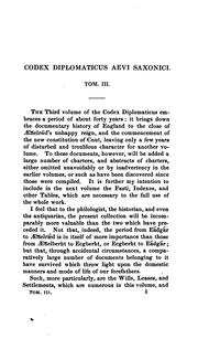 Cover of: Codex diplomaticus aevi saxonici