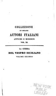 Cover of: La Guerra del vespro siciliano, o, Un periodo delle istorie siciliane del secolo XIII
