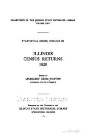 Cover of: Illinois census returns ... by Margaret Cross Norton