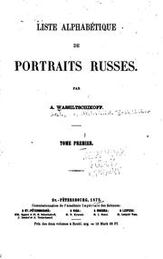 Liste alphabétique de portraits russes by A. A. Vasilʹchikov