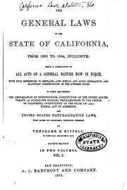 Cover of: The general laws of the State of California by California., California.