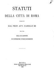 Cover of: Statuti della città di Roma