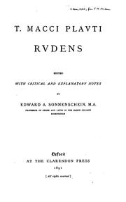 Cover of: T. Macci Plavti Rvdens by Titus Maccius Plautus