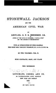 Cover of: Stonewall Jackson and the American civil war