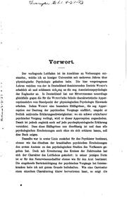 Cover of: Leitfaden der physiologischen Psychologie in 14 Vorlesungen.