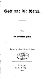 Cover of: Gott und die natur. by Hermann Ulrici
