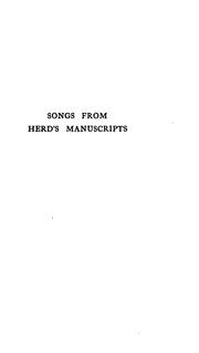 Songs from David Herd's manuscripts by David Herd