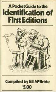 Cover of: A pocket guide to the identification of first editions