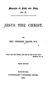 Cover of: Jesus the Christ | Crane, Stephen