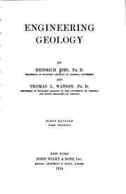 Engineering geology by Ries, Heinrich, Heinrich Ries