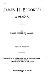 Cover of: James H. Brookes by David Riddle Williams