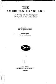 Cover of The American Language