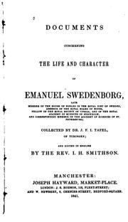 Cover of: Documents concerning the life and character of Emanuel Swedenborg