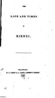 Cover of: The life and times of Rienzi. by Du Cerceau père