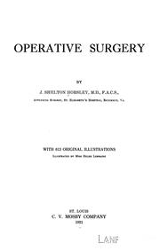 Cover of: Operative surgery by John Shelton Horsley