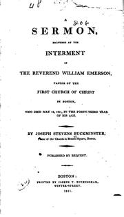 A sermon by J. S. Buckminster