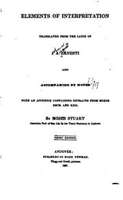 Cover of: Elements of interpretation by Johann August Ernesti
