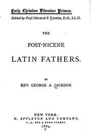 Cover of: post-Nicene Latin fathers. | Jackson, George Anson
