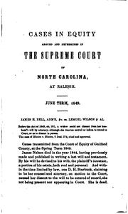 Cover of: Reports of cases in equity, argued and determined in the Supreme Court of North Carolina by North Carolina. Supreme Court.