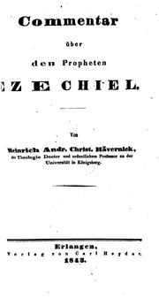 Cover of: Commentar über den Propheten Ezechiel