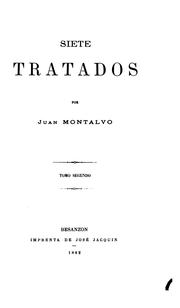 Cover of: Siete tratados by Juan Montalvo