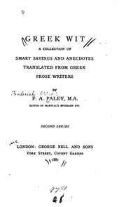 Cover of: Greek wit by Frederick Apthorp Paley