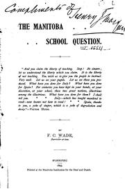 Cover of: The Manitoba school question.