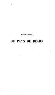 Cover of: Proverbes du pays de Béarn: énigmes et contes populaires