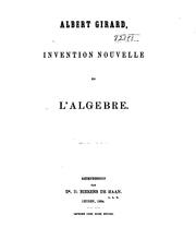 Cover of: Invention nouvelle en l'algèbre.