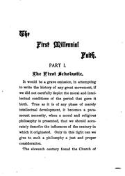 Cover of: The first millennial faith: the church faith in its first one thousand years