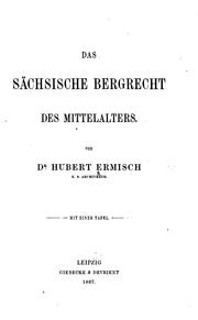 Cover of: Das sächsische Bergrecht des Mittelalters.