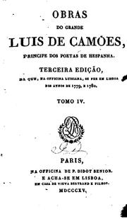 Cover of: Obras do grande Luis de Camões ... by Luís de Camões