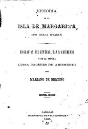 Historia de la isla Margarita (hoy Nueva Esparta) by Mariano de Briceño