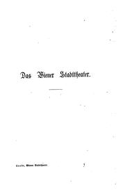 Cover of: Das Wiener Stadt-theater by Heinrich Laube