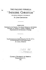 Cover of: The Pauline formula "Induere Christum" by Leo Joseph Ohleyer, Leo Joseph Ohleyer