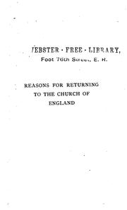 Cover of: Reasons for returning to the Church of England.