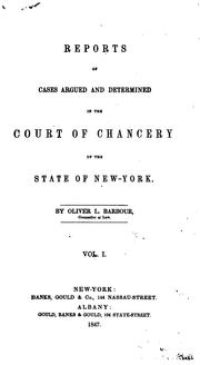 Cover of: Reports of cases argued and determined in the Court of Chancery of the State of New-York [1828-1845]