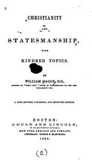 Cover of: Christianity and statesmanship by Hague, William