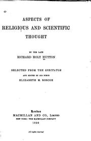 Cover of: Aspects of religious and scientific thought by Richard Holt Hutton