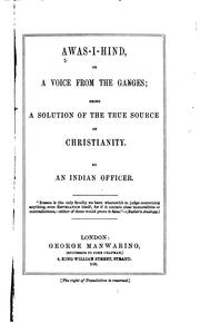 Cover of: Awas-i-hind by By an Indian officer.