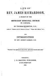 Cover of: Life of Rev. James Richardson by Webster, Thomas, Webster, Thomas