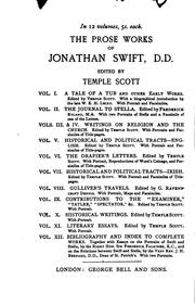 Cover of: The prose works of Jonathan Swift
