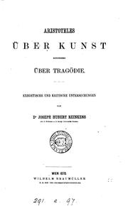 Cover of: Aristoteles über Kunst: besonders über Tragödie.