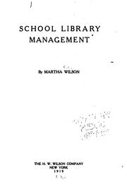 School library management by Martha Wilson