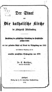 Cover of: Der staat und die katholische kirche im königreich Württemberg. by Ludwig von Golther