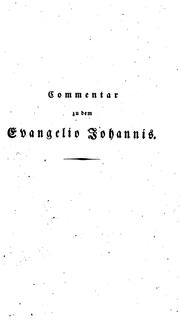 Cover of: Commentar zum Evangelio Johannis