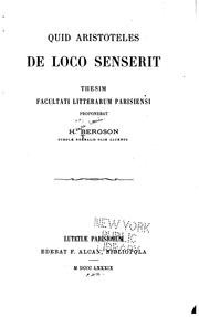 Cover of: Quid Aristoteles de loco senserit