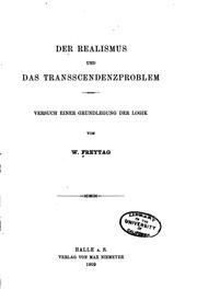 Cover of: Der realismus und das transcendenzproblem: versuch einer grundlegung der logik