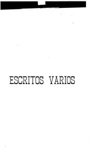 Cover of: Escritos varios de Salvador Camacho Roldán.